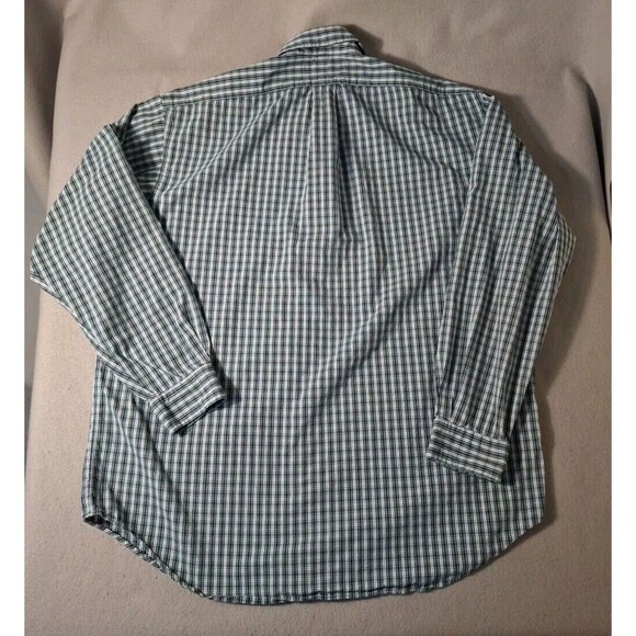 Ralph Lauren Shirt Men's L Blake OCBD Oxford Cloth Plaid  Blue Green Pony - Picture 6 of 6